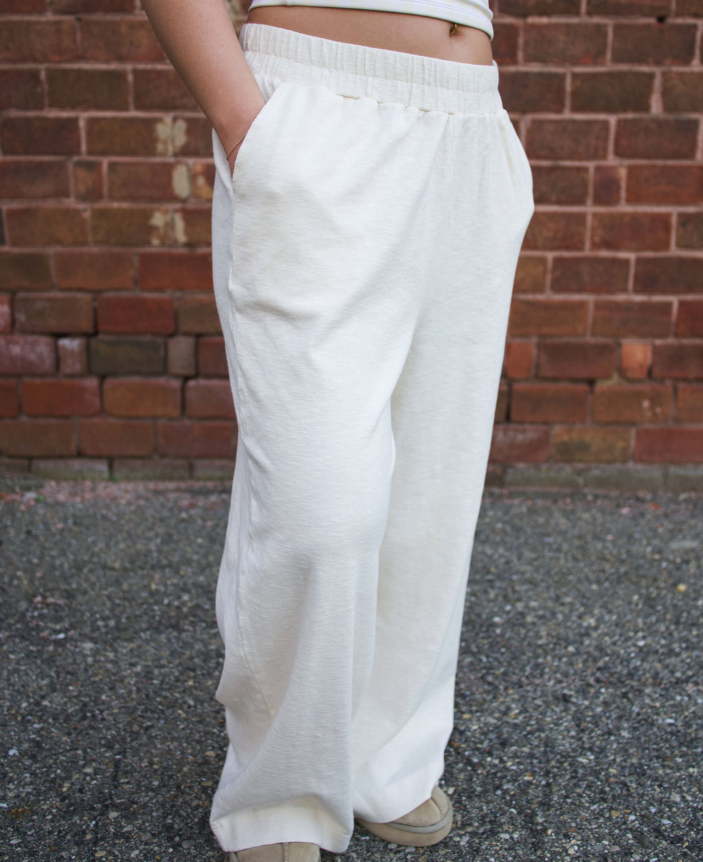 Cream linen pants