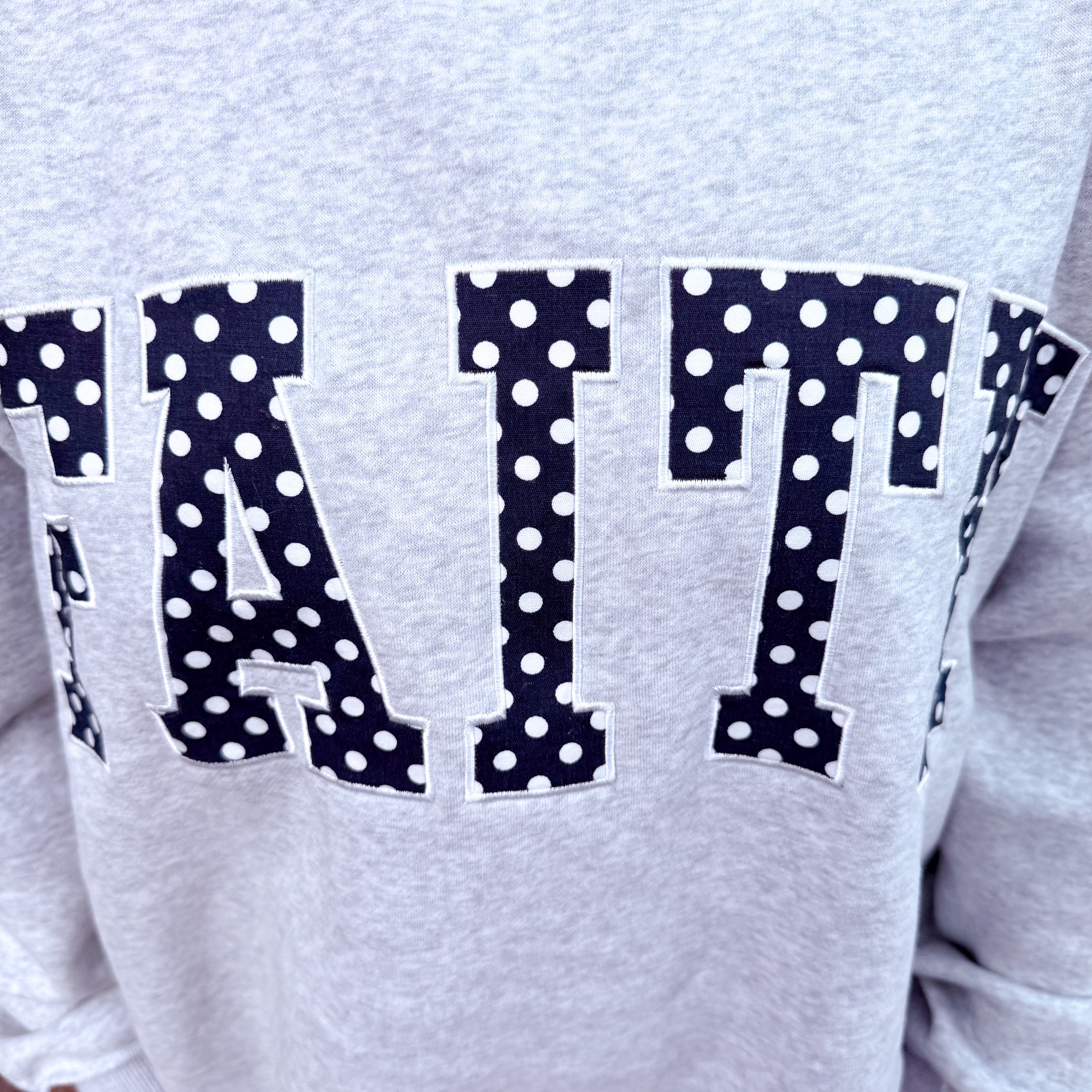Polka dot Faith mock neck