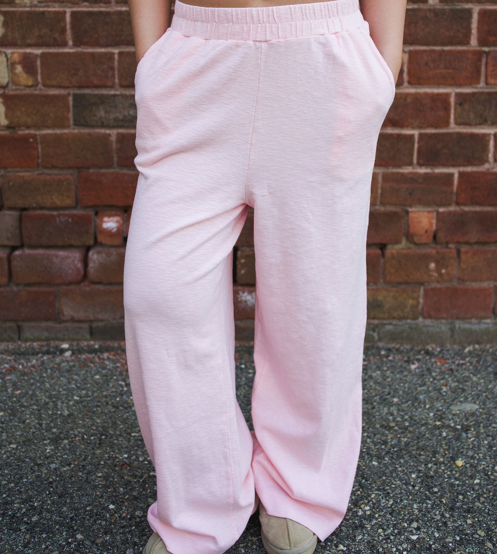 Pink linen pants