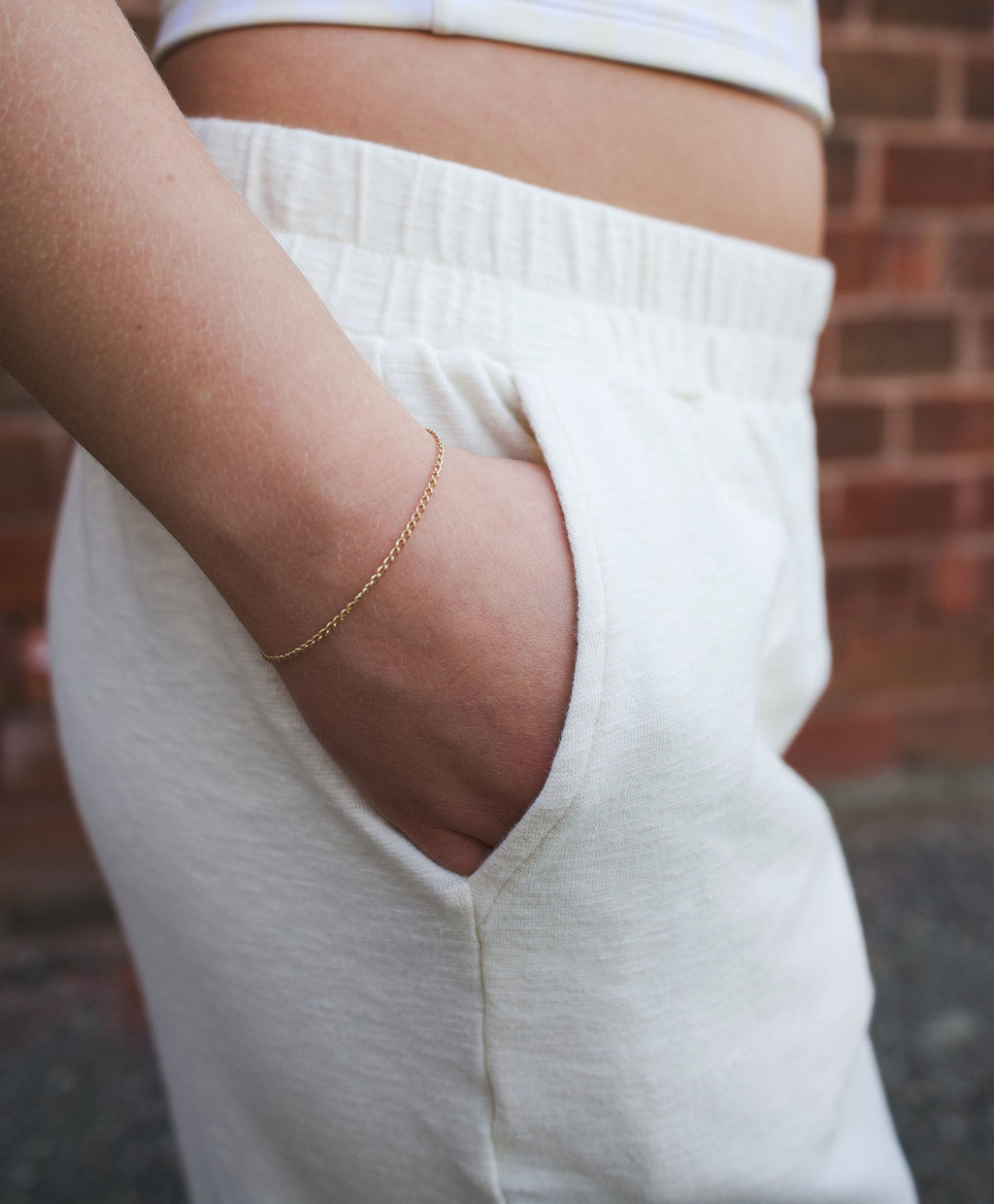 Cream linen pants