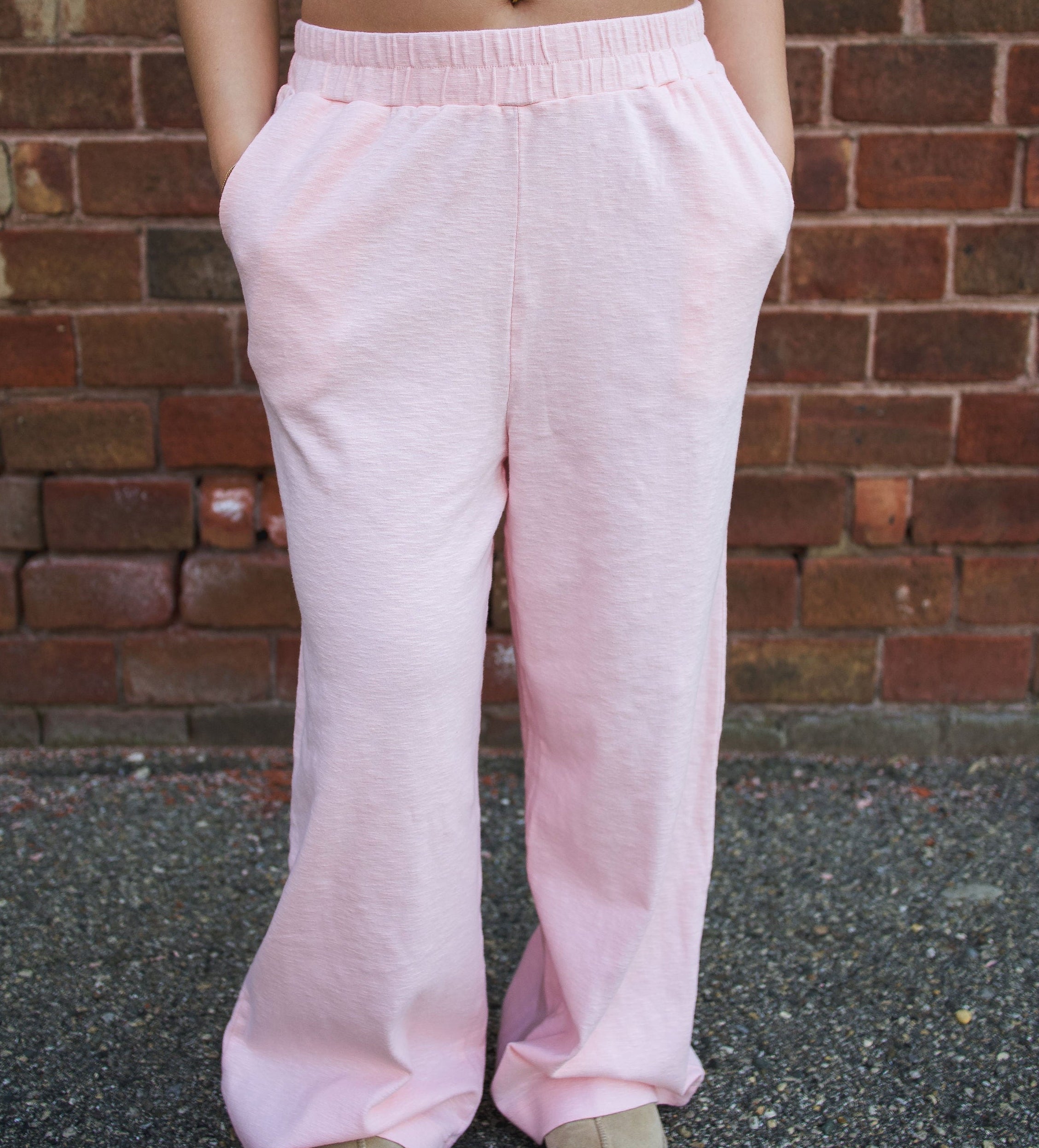 Pink linen pants