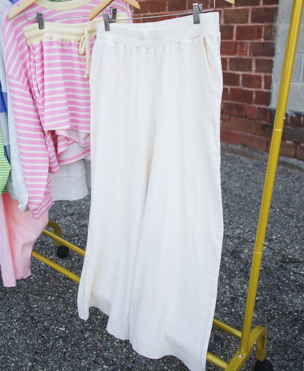 Cream linen pants