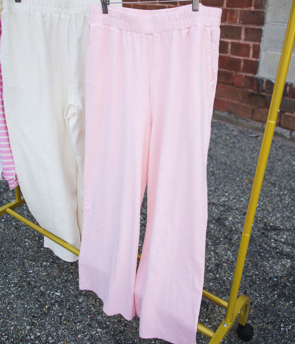 Pink linen pants
