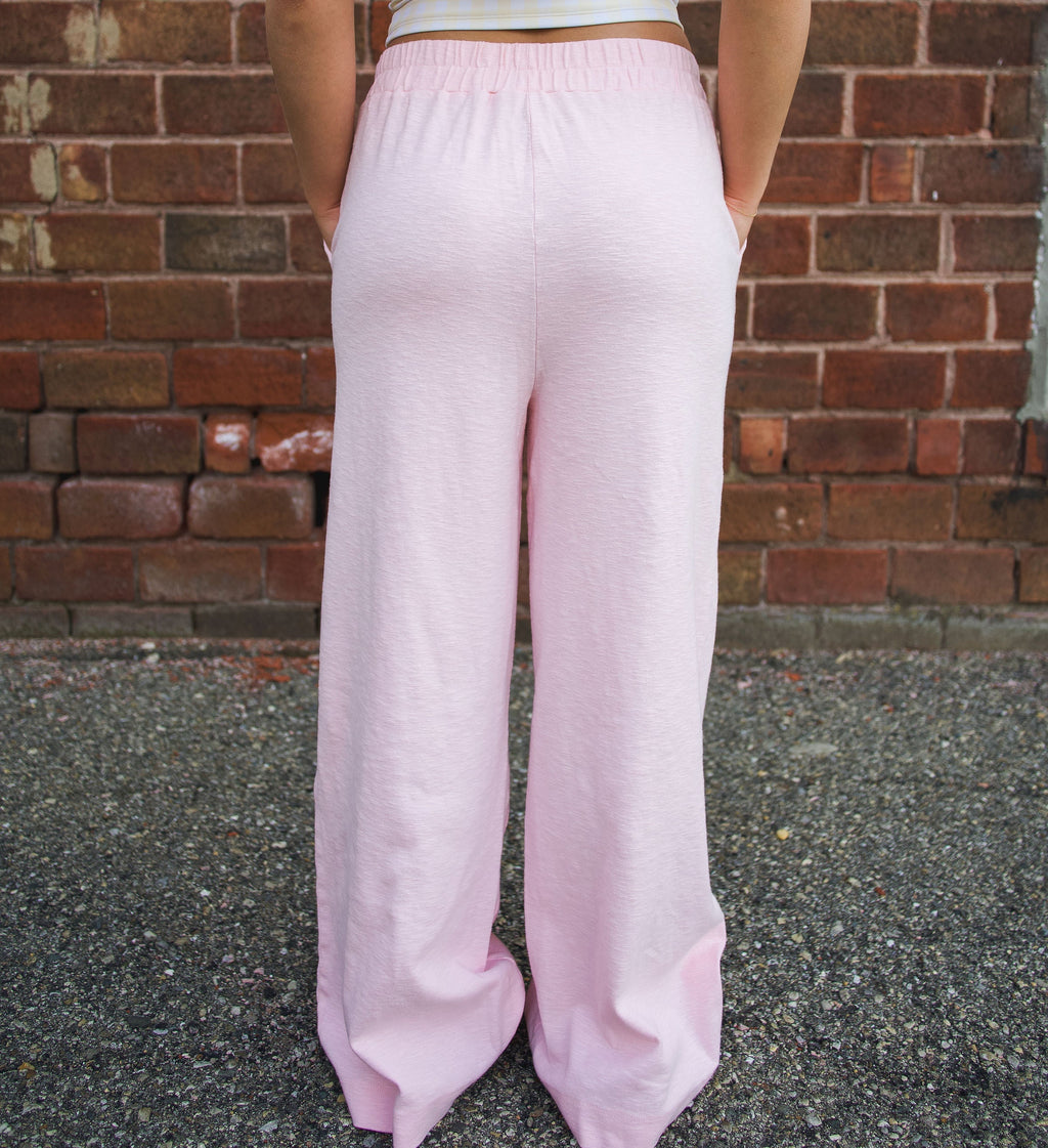 Pink linen pants
