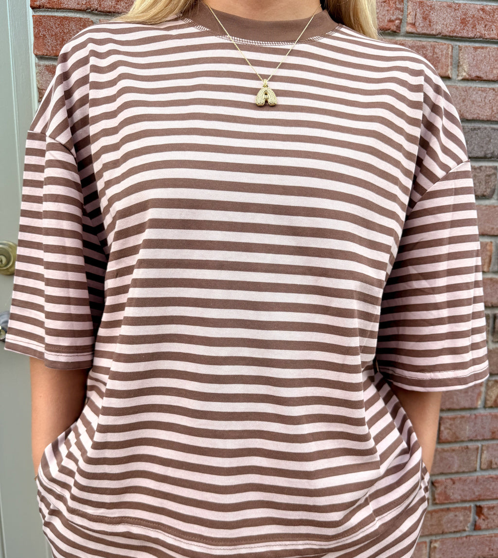 Strawberry Mocha Striped Top