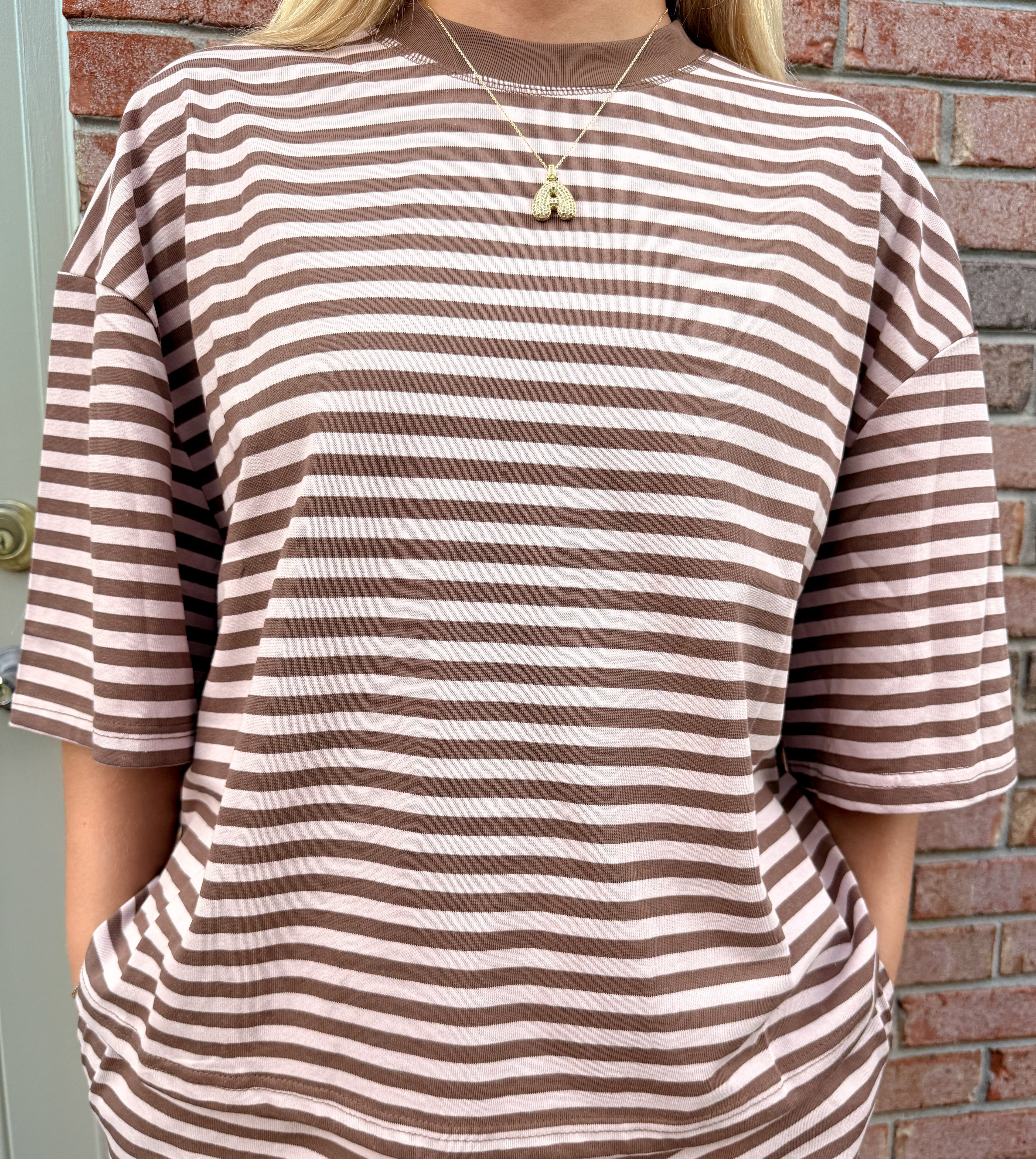 Strawberry Mocha Striped Top