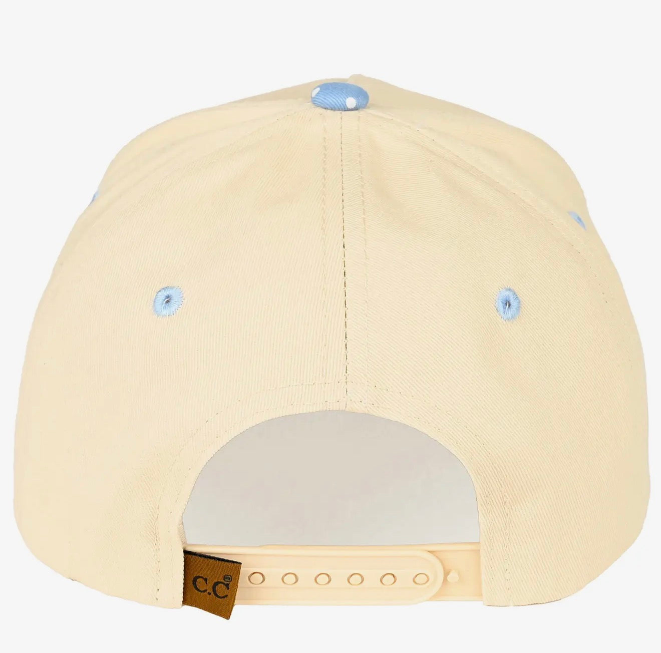 Blue polka dot meet me at the lake hat