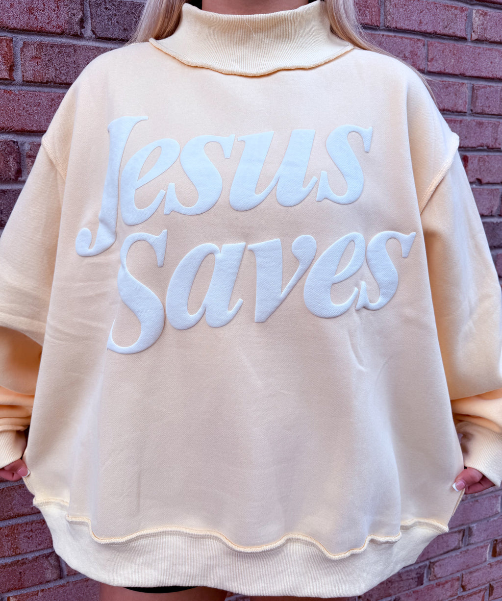 Jesus saves mockneck