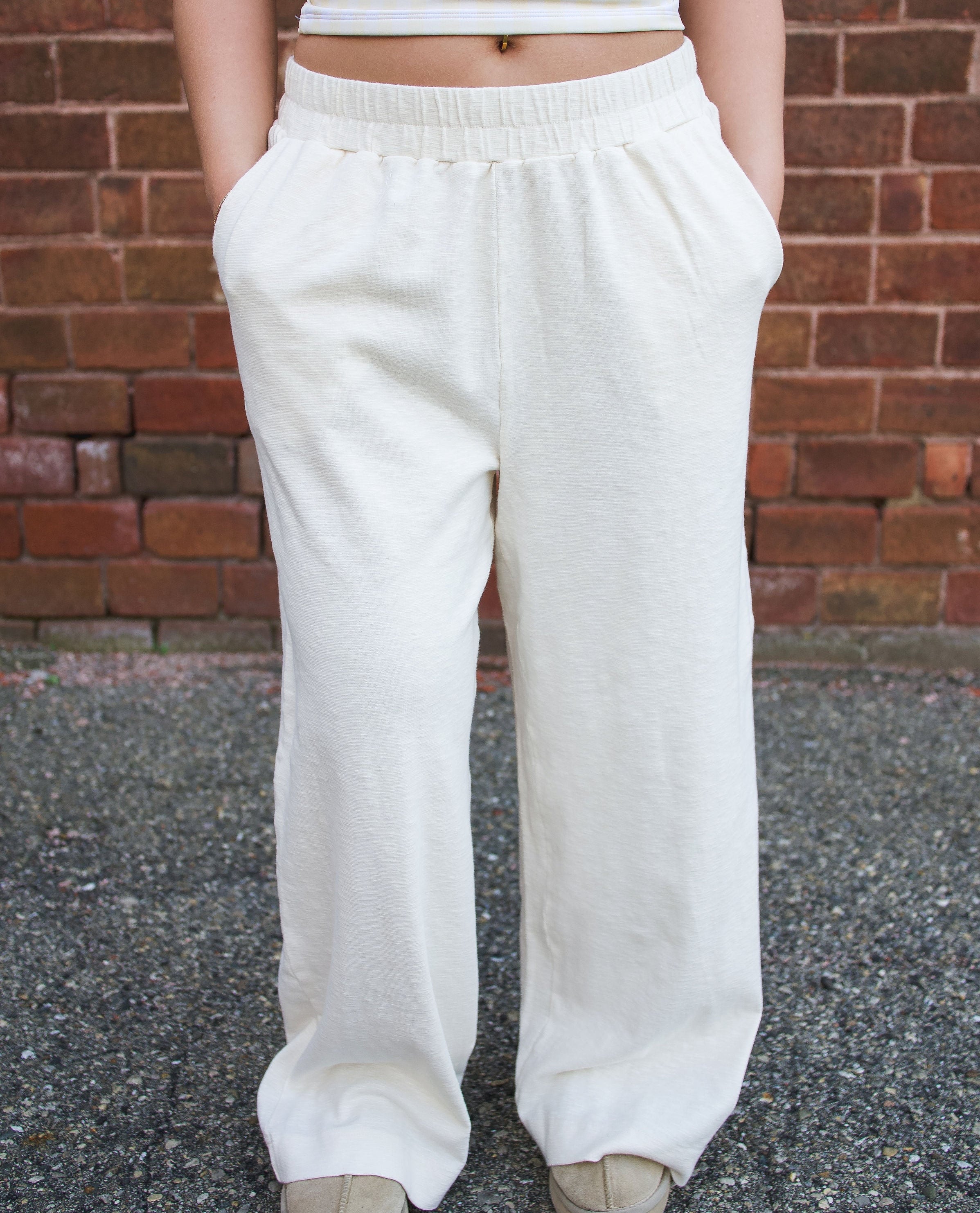 Cream linen pants